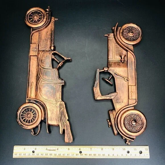 1974 Dart Ind. Antique Car Wall Plaques PAIR Vintage Coppercraft Wall Decor - Picture 9 of 10